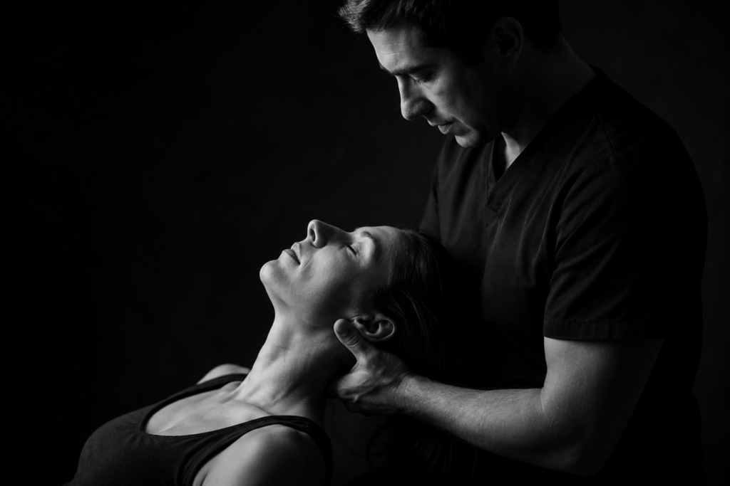 Séance d’ostéopathie avec une patiente femme